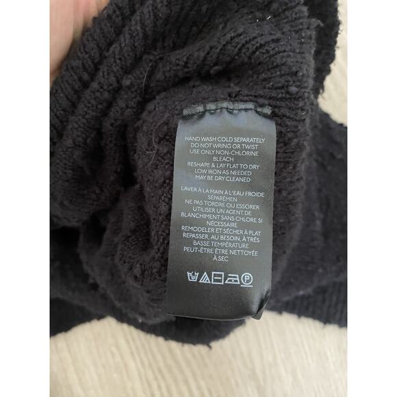 Free People Found My Friend Cardi S Black Boucle Cardigan Sweater Boho Preppy - Picture 7 of 10